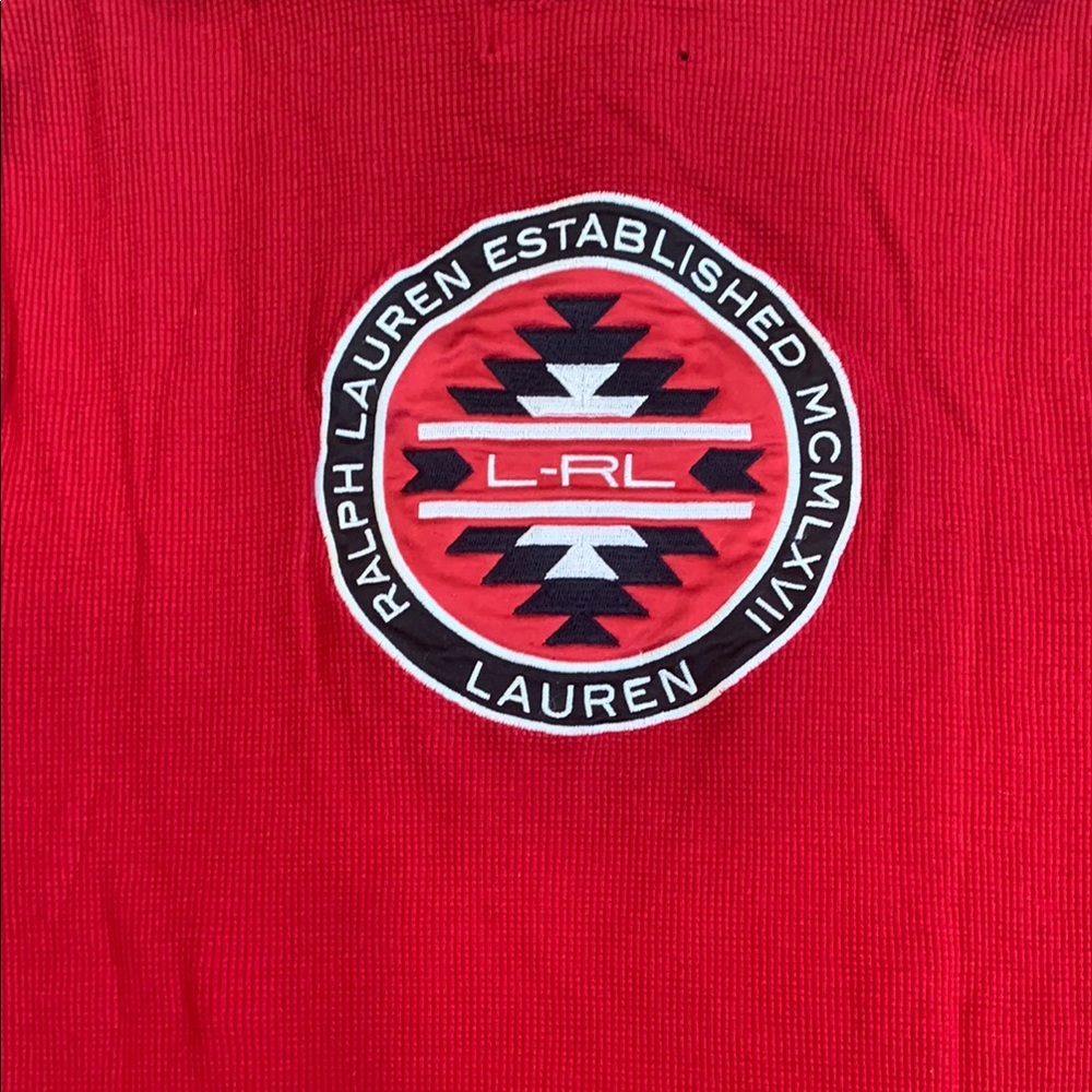 Lauren Ralph Lauren Red Athletic Half-Zip Top with Black Trim - Picture 6 of 11